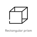 outline rectangular prism volume vector icon. isolated black simple line element illustration from shapes concept. editable vector