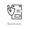 outline rectification vector icon. isolated black simple line element illustration from gdpr concept. editable vector stroke Royalty Free Stock Photo