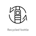 outline recycled bottle vector icon. isolated black simple line element illustration from ecology concept. editable vector stroke Royalty Free Stock Photo
