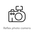 outline reflex photo camera vector icon. isolated black simple line element illustration from technology concept. editable vector Royalty Free Stock Photo