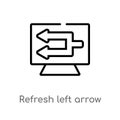 outline refresh left arrow vector icon. isolated black simple line element illustration from user interface concept. editable
