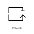 outline refresh vector icon. isolated black simple line element illustration from arrows 2 concept. editable vector stroke refresh