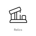 outline relics vector icon. isolated black simple line element illustration from museum concept. editable vector stroke relics