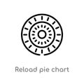 outline reload pie chart vector icon. isolated black simple line element illustration from user interface concept. editable vector