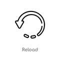 outline reload vector icon. isolated black simple line element illustration from user interface concept. editable vector stroke Royalty Free Stock Photo