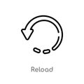 outline reload vector icon. isolated black simple line element illustration from user interface concept. editable vector stroke
