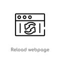 outline reload webpage vector icon. isolated black simple line element illustration from user interface concept. editable vector