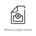 outline remove right frame vector icon. isolated black simple line element illustration from user interface concept. editable Royalty Free Stock Photo
