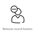 outline remove round button vector icon. isolated black simple line element illustration from user interface concept. editable