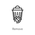 outline remove vector icon. isolated black simple line element illustration from user interface concept. editable vector stroke