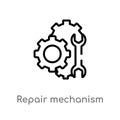 outline repair mechanism vector icon. isolated black simple line element illustration from mechanicons concept. editable vector