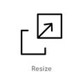 outline resize vector icon. isolated black simple line element illustration from arrows concept. editable vector stroke resize