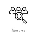 outline resource vector icon. isolated black simple line element illustration from strategy concept. editable vector stroke