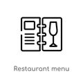 outline restaurant menu vector icon. isolated black simple line element illustration from food concept. editable vector stroke