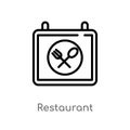 outline restaurant vector icon. isolated black simple line element illustration from food concept. editable vector stroke