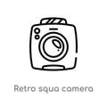 outline retro squa camera vector icon. isolated black simple line element illustration from technology concept. editable vector