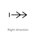 outline right direction vector icon. isolated black simple line element illustration from arrows concept. editable vector stroke Royalty Free Stock Photo