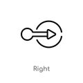 outline right vector icon. isolated black simple line element illustration from user interface concept. editable vector stroke Royalty Free Stock Photo
