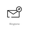 outline ringtone vector icon. isolated black simple line element illustration from message concept. editable vector stroke