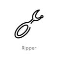 outline ripper vector icon. isolated black simple line element illustration from sew concept. editable vector stroke ripper icon Royalty Free Stock Photo
