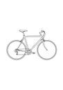 Outline of a road bicycle with thin tires and drop handlebars. The frame is composed Royalty Free Stock Photo