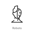 outline robots vector icon. isolated black simple line element illustration from artificial intelligence concept. editable vector