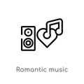 outline romantic music vector icon. isolated black simple line element illustration from discotheque concept. editable vector