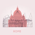 Outline Rome skyline