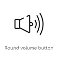 outline round volume button vector icon. isolated black simple line element illustration from user interface concept. editable Royalty Free Stock Photo