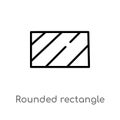 outline rounded rectangle vector icon. isolated black simple line element illustration from shapes concept. editable vector stroke