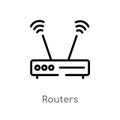 outline routers vector icon. isolated black simple line element illustration from technology concept. editable vector stroke