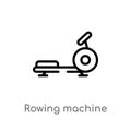 outline rowing machine vector icon. isolated black simple line element illustration from gym and fitness concept. editable vector Royalty Free Stock Photo