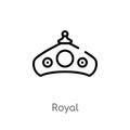 outline royal vector icon. isolated black simple line element illustration from fashion concept. editable vector stroke royal icon