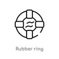 outline rubber ring vector icon. isolated black simple line element illustration from summer concept. editable vector stroke