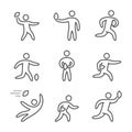 Outline rugby and american football icons