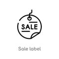 outline sale label vector icon. isolated black simple line element illustration from commerce concept. editable vector stroke sale