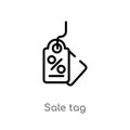 outline sale tag vector icon. isolated black simple line element illustration from business concept. editable vector stroke sale