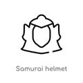 outline samurai helmet vector icon. isolated black simple line element illustration from fashion concept. editable vector stroke Royalty Free Stock Photo
