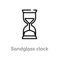 outline sandglass clock vector icon. isolated black simple line element illustration from time and date concept. editable vector Royalty Free Stock Photo