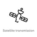 outline satellite transmission vector icon. isolated black simple line element illustration from technology concept. editable Royalty Free Stock Photo