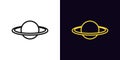 Outline Saturn planet icon, with editable stroke. Planet silhouette with ring, Saturn pictogram. Cosmos technologies