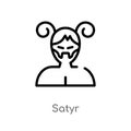 outline satyr vector icon. isolated black simple line element illustration from user concept. editable vector stroke satyr icon on