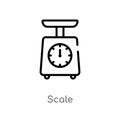 outline scale vector icon. isolated black simple line element illustration from delivery and logistic concept. editable vector