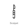 outline scalpel vector icon. isolated black simple line element illustration from medical concept. editable vector stroke scalpel Royalty Free Stock Photo