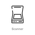 outline scanner vector icon. isolated black simple line element illustration from delivery and logistic concept. editable vector