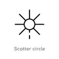 outline scatter circle vector icon. isolated black simple line element illustration from user interface concept. editable vector