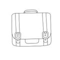 Outline school bag in hand drawn doodle style vector illustration for back to school design