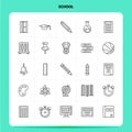 OutLine 25 School Icon set. Vector Line Style Design Black Icons Set. Linear pictogram pack. Web and Mobile Business ideas design Royalty Free Stock Photo