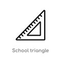 outline school triangle vector icon. isolated black simple line element illustration from edit tools concept. editable vector