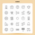 OutLine 25 Science Icon set. Vector Line Style Design Black Icons Set. Linear pictogram pack. Web and Mobile Business ideas design Royalty Free Stock Photo